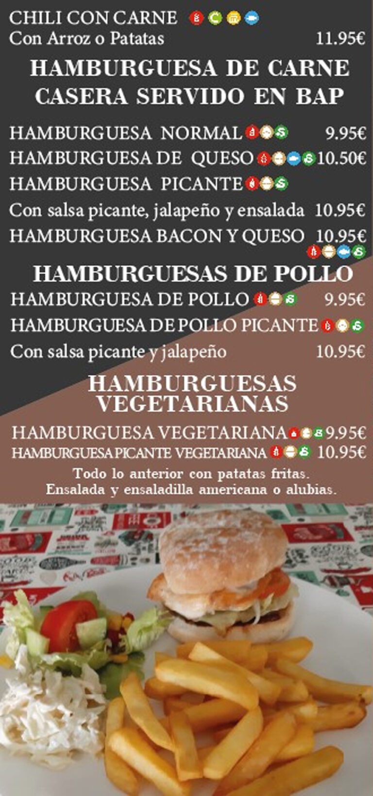 restaurant Pinar Campoverde Menu espagnol