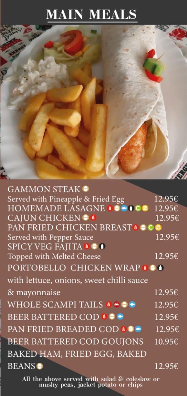 Portobello Restaurant Campoverde Menu Mains